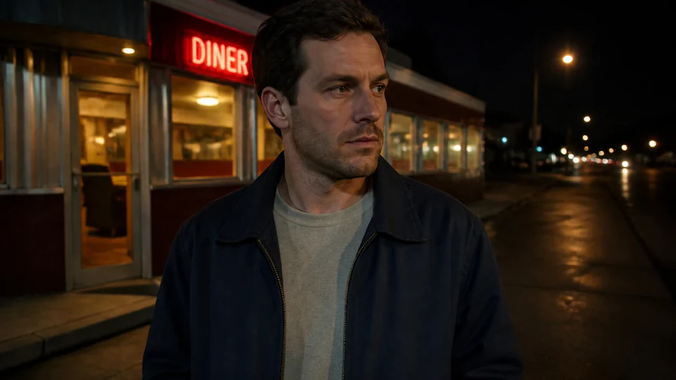 Night diner portrait before Cinestill styling